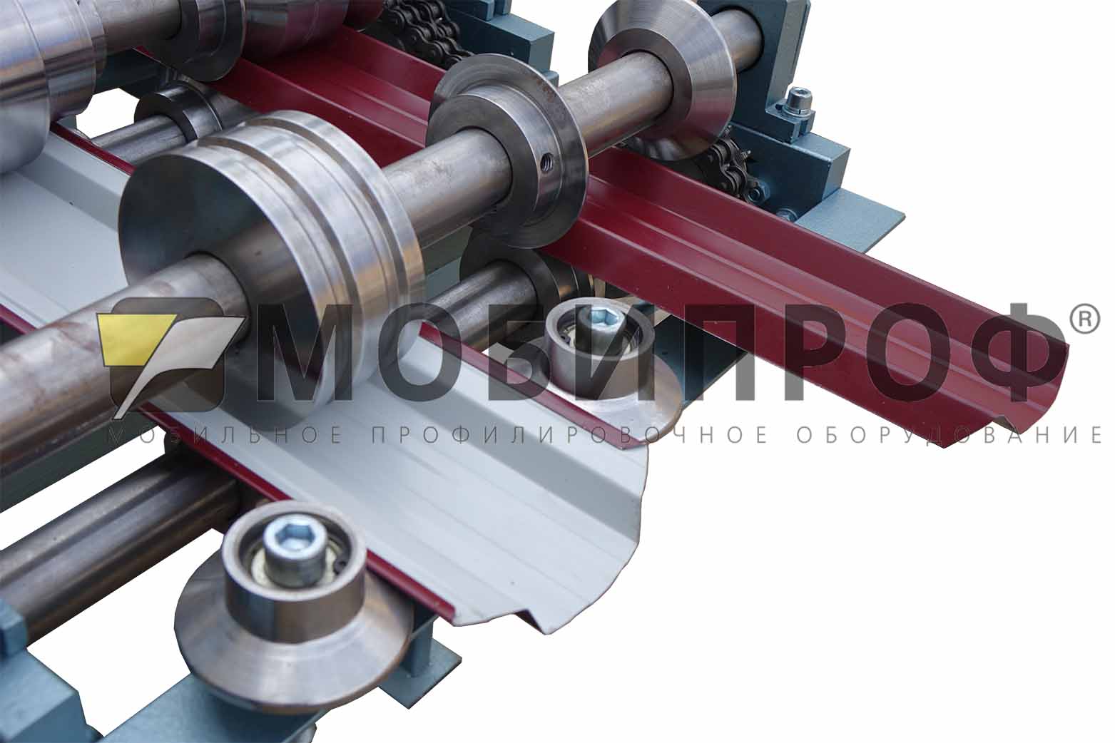 Machine pour le laminage de deux profilés de clôtures