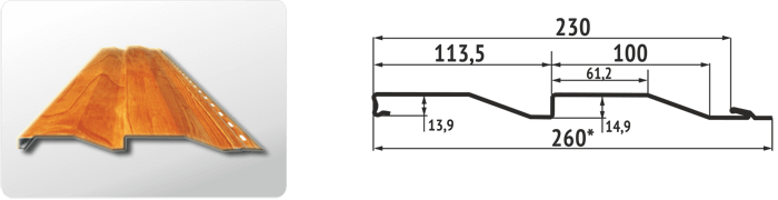 Металлосайдинг «Корабельная доска», параметры профиля